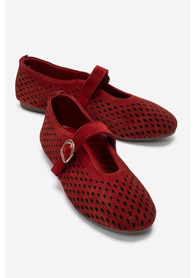 Luvi Shoes Arian Kırmızı Süet Hakiki Deri Delikli Kadın Babet Ayakkabı Luvi Shoes Arian Kırmızı Süet Hakiki Deri Delikli Kadın Babet Ayakkabı