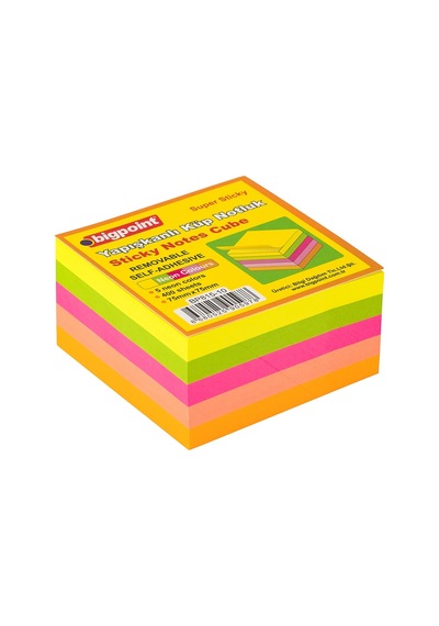 Bigpoint Yapışkanlı Not Kağıdı Super Sticky Küp 5 Neon Renk 400 Yaprak X 6 Adet