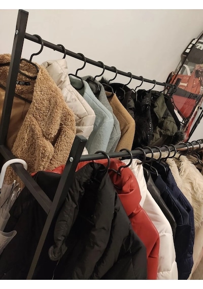 Elbise Askısı Fular Askısı Gömlek Tişört Askısı Kırılmaz 12 Adetli Set Siyah 12'li Siyah Plastik Siy Diğer