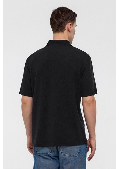 Backandbond Siyah Regular Fit Örme Gömlek
