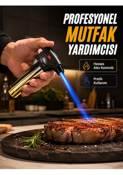 Rüzgar Ateşli Pürmüz Çakmak Ayarlanabilir Alev Güçlü Jet Alevli Gazlı Çakmak Belirtilmemiş