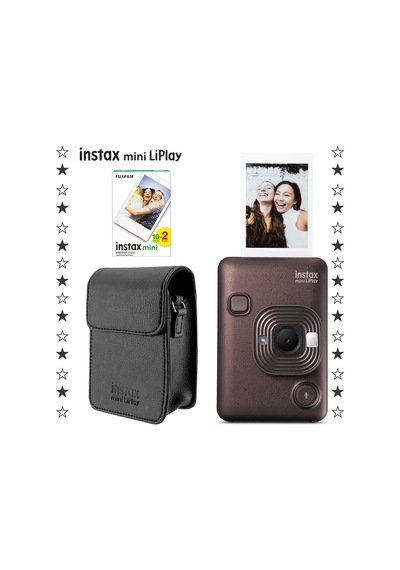 Instax Mini Liplay Hybrid  Fotoğraf Makinesi + 20'li Film + Deri Kılıf Set