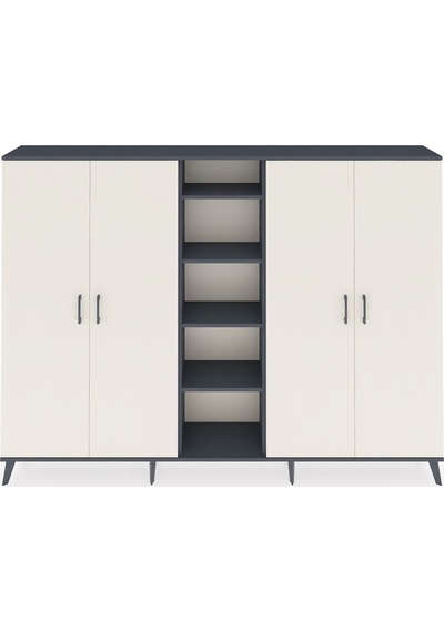 Arges Dolap 12 Raflı 4 Kapaklı 220x30x163 Antrasit-aytaşı/antrasit Aytası/antrasıt - Antrasıt Arges Dolap 12 Raflı 4 Kapaklı 220x30x163 Antrasit-aytaşı/antrasit Aytası/antrasıt - Antrasıt