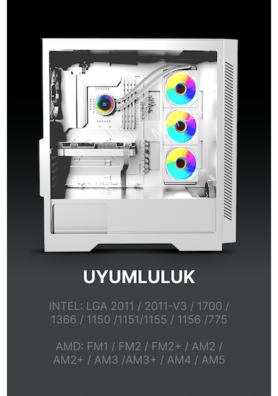 Gametech Hydra Beyaz Ahd360mm Isı Dereceli Argb Sıvı Soğutma Gametech Hydra Beyaz Ahd360mm Isı Dereceli Argb Sıvı Soğutma
