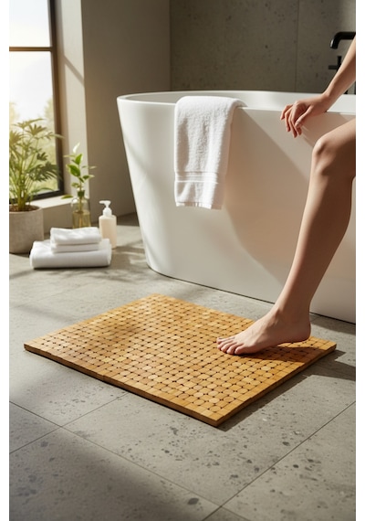 Akayev Bambu Banyo Matı 40x60 Cm Kahverengi