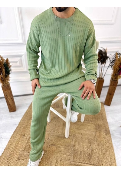 Uzun Kollu Tişört Fitilli Örme Triko Yumuşak Dokulu Tüylenmez Pamuklu Kazak Sweatshirt Mint Yeşili Uzun Kollu Tişört Fitilli Örme Triko Yumuşak Dokulu Tüylenmez Pamuklu Kazak Sweatshirt Mint Yeşili