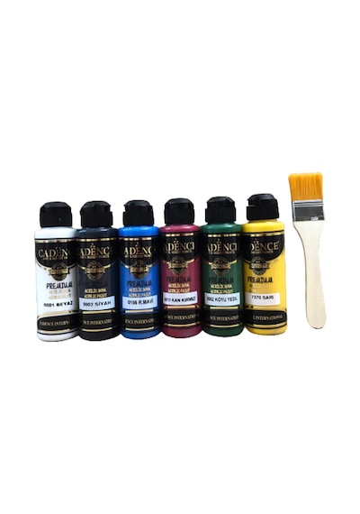 Cadence Akrilik Boya Seti ve Fırça 120 Ml 6'Lı