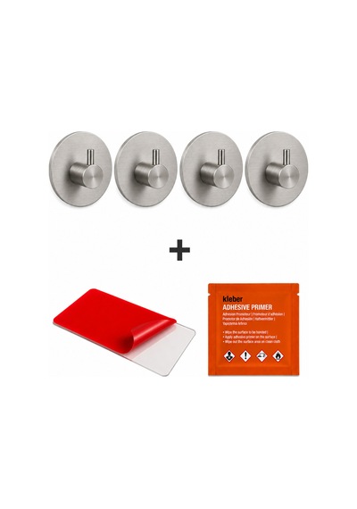 4 Adet Oval Tekli Modern Banyo Askılık 45 Mm Paslanmaz Çelik Delmeden Yapışkan Montaj Inox