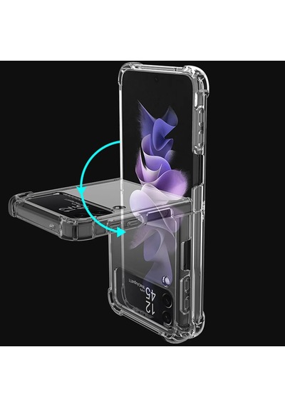Samsung Galaxy Uyumlu Z Flip4 Kılıf Magsafe Özellikli Şeffaf Silikon Kapak