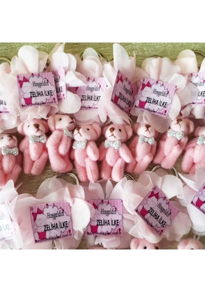 Pembe Ayıcık Anahtarlık Bebek Şekeri(30 Adet)