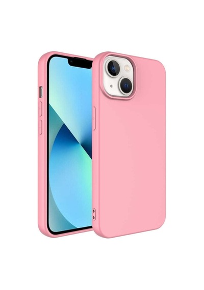 Apple iPhone Uyumlu 14 Plus Kılıf Renkli Içi Kadife Silinebilir Logosuz Kapak Colr16468-pembe