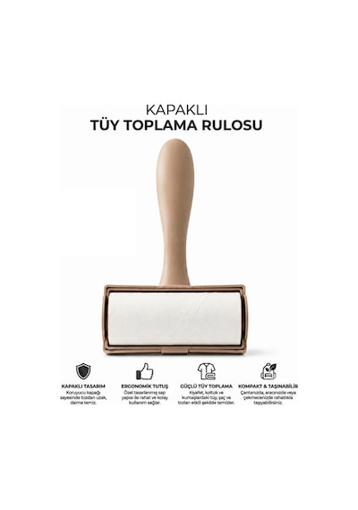 Zvnm Tüy Toplama Rulosu - Kapaklı - Ergonomik - Taşınabilir Zcv12