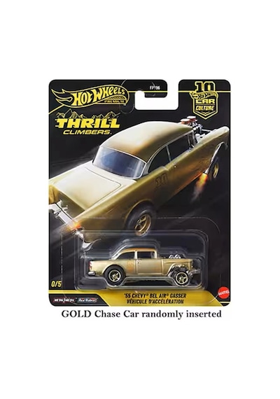Hot Wheels 2026 Car Culture Thrill Climbers 55 Chevy Bel Air Gasser Gold Chase Jkf27
