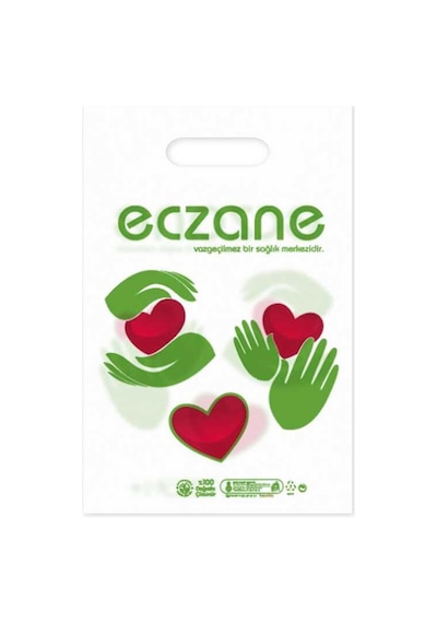 Elgeçme Eczane Poşeti No 2 26X38 Cm Tasarım 2 - 100 Adet