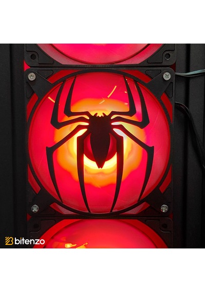 Örümcek Desenli 120x120 Mm Oyun Pc Aksesuarı, Masaüstü Bilgisayar Fan Kapağı Siyah