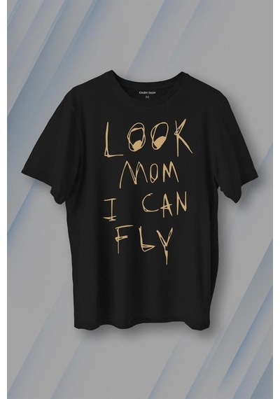 Look Mom I Can Fly Travis Scott Baskılı Tişört Unisex T-shirt 001