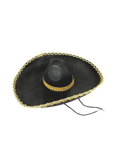 Sombrero Meksika Şapkası Mariachi Altın Şeritli Yetişkin Boy Açık Mavi