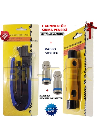 F Konnektör Sıkma Pensesi + Kablo Soyucu