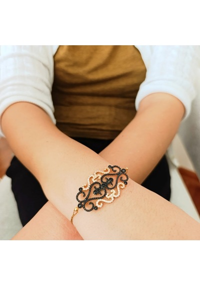 Oriental Kuyumculuk Jewellery Büyük Gold Altin Siyah Ve Beyaz Tasli Gumus Bileklik Bilezik Altın