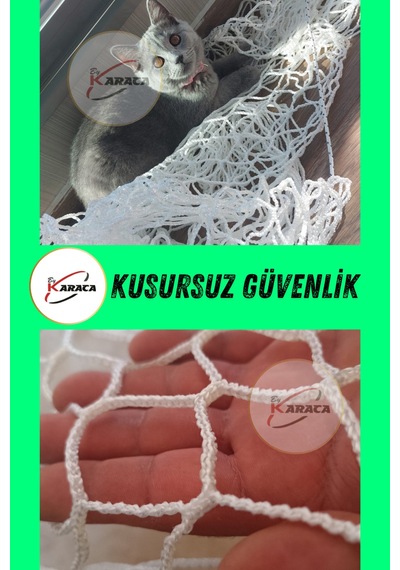 Kedi Balkon Güvenlik Filesi 2x4 Mt 2.5mm İp Kalınlığı 4x4 Gözenekli