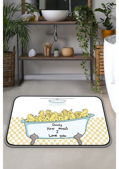 DUCKS DJT 70X120 CM Banyo Halısı Banyo Paspası