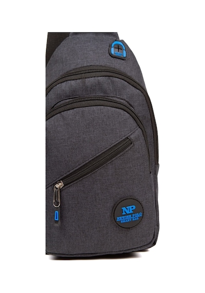 Newısh Polo Accessorıes Unisex Siyah Keten Kulaklık Çıkışlı Çapraz Askılı Bel Ve Omuz Çantası Siyah