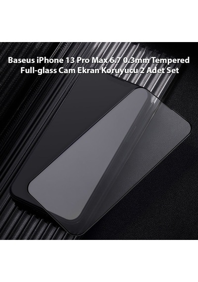 Baseus Apple Uyumlu   iPhone 13 Pro Max 6.7 0.3mm Tempered Full-glass Cam Ekran
