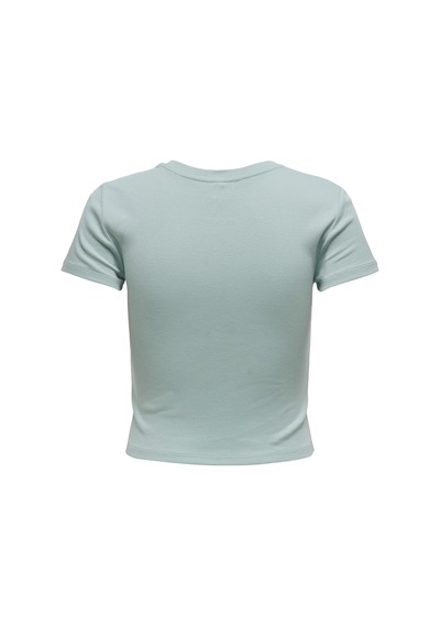 Onlelına S/s O-neck Short Top Jrs Noos Kadın Gri Bluz - 15320229