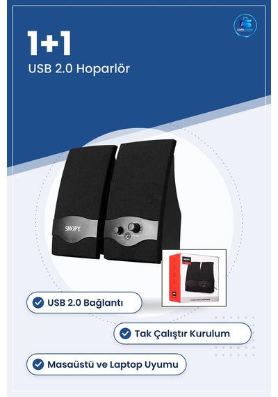 Usb 2.0 Multimedya Hoparlör Seti 1+1 Kablolu Masaüstü Bilgisayar