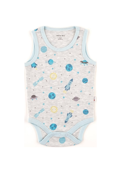 Mother Love %100 Organik Pamuk 2'li Atlet Body 0-36 Ay Mavi
