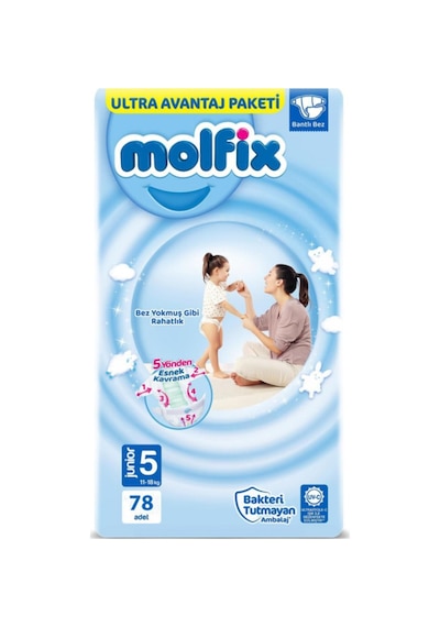 Molfix Numara 5 Junior Bebek Bezi 11-18 Kg 78'li 4'lü Paket