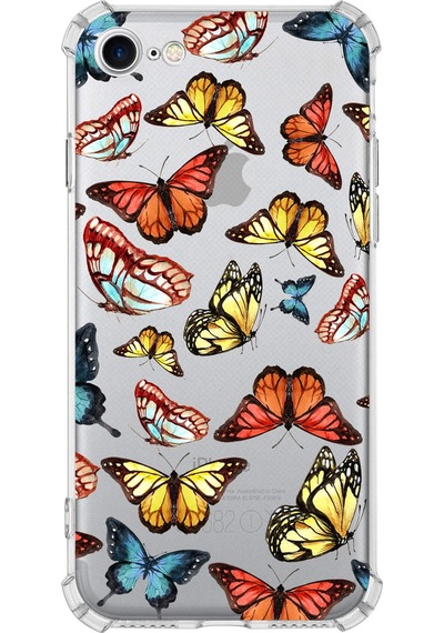 Prinrify Apple Uyumlu iPhone Se 2022 Water Color 2 Baskılı Şeffaf Köşe Korumalı Antişok Kılıf