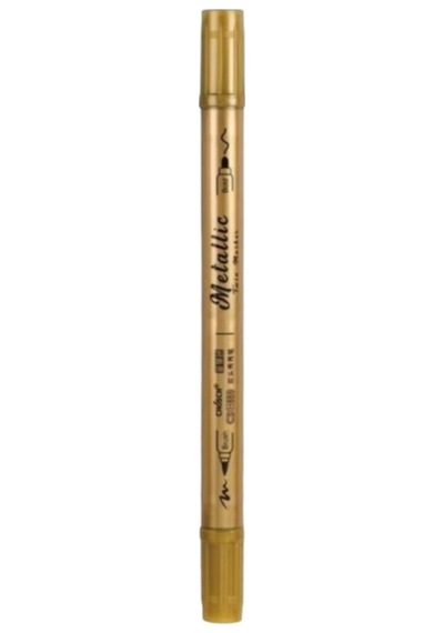 Maxx Metalik Twin Marker Kalem Altın Çift Taraflı Markör Cs-h886