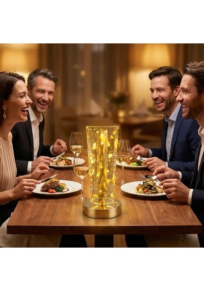 Silindirik Kristal Altın Toz Model Led Masa Lambası Gold Tabanlı, Dokunmatik, 3 Renk Işık Modlu, Ş Çok Renkli 17809214