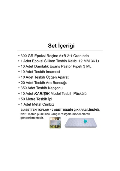 Epoksi Tesbih Kalıbı Yapım Seti 12 Mm