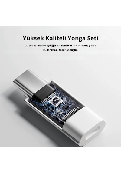 Alfais 6001 Type-c To Lightning 8 Pin Ses Ve Kulaklık Çevirici Dönüştürücü Adaptör Mikrofon