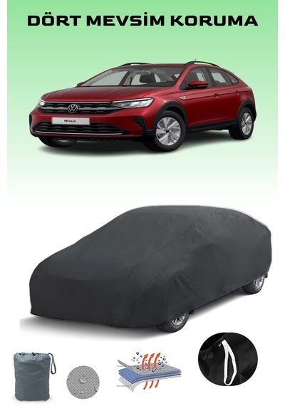 Siyah Volkswagen Nivus Araba Brandası, Oto Örtüsü, Araba Çadırı Siyah