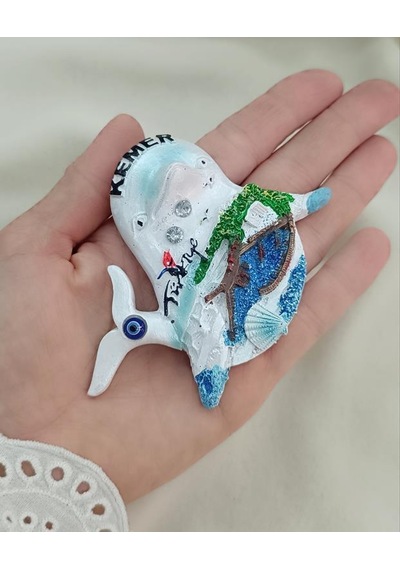 Magnet Yunus Balık Palmiye Nazar Göz Boncuk Taşlı Mıknatıslı Buzdolabı Süsü