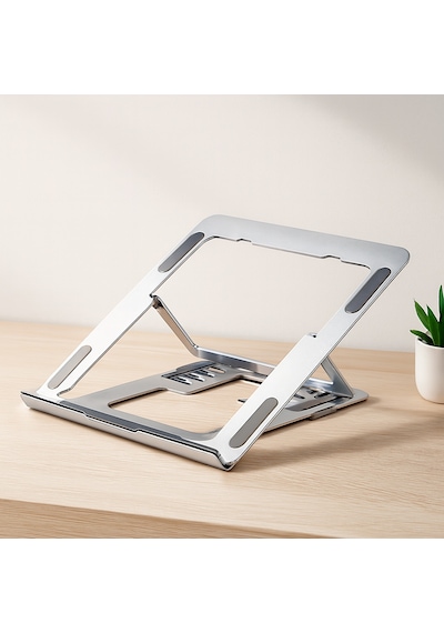Katlanabilir Alüminyum Laptop Stand 6 Açılı Gümüş