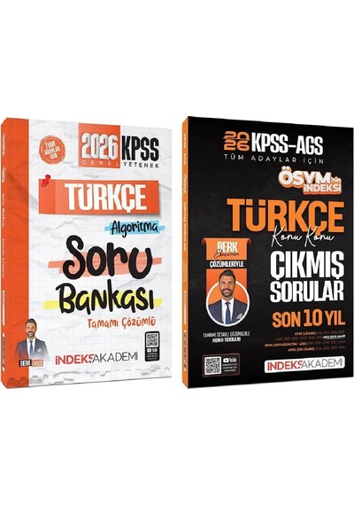 İndeks Akademi 2026 Kpss Türkçe Soru Bankası + Çıkmış Sorular 2 Li Set - Berk Ekici İndeks Akademi Yayıncılık