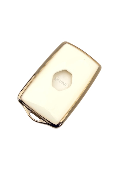 Megane 4 Talisman Kadjar Anahtar Kart Koruma Kılıfı Beyaz Gold Sert Koruyucu Kapak