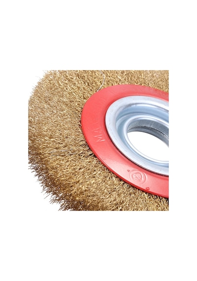 Taşlama Motoru Çelik Fırçası 150mm Spiral Sarı Tel Fırça