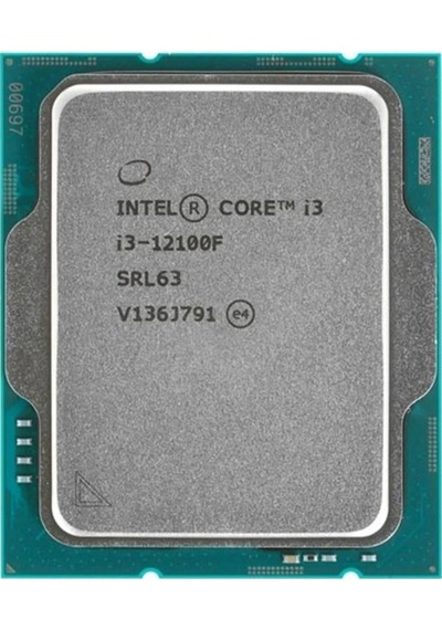 Intel Core İ3 12100f Tray 3.3 Ghz 4 Çekirdek 12mb Cache Lga1700 Soket 10nm Kutusuz İşlemci