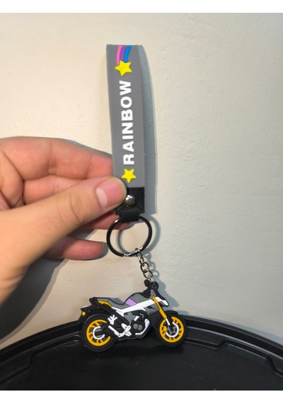 Silikon Kaliteli Motosiklet Anahtarlığı Esnek, Dayanıklı Ve Şık Tasarım Gri
