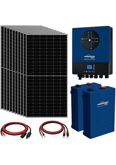 10x600w Topcon Güneş Paneli 11kva İnverter 2x51.2v 100ah Lityum Bataryalı Hazır Solar Enerji Paketi