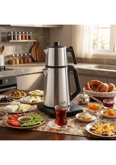 Cvs DN 1557 1.8 L Çelik Isı Ayarlı Digitea + Çay Makinesi