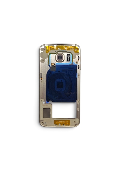 G925 Orta Kasa Galaxy S6 Edge Uyumlu Gold Renk Orta Kasa Çerçeve + Ses Açma On Off Tuş Plastik Kamera Camı Ve Hoparlör