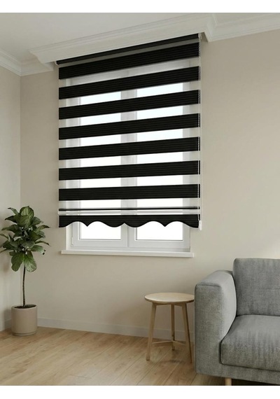 Bbb Pliseli Siyah Stor Zebra Perde Mz486 Siyah