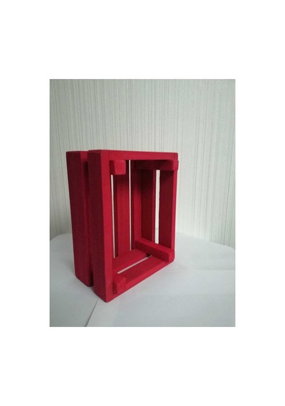 Ahşap Kasa 10x14x20 Organizer Kırmızı