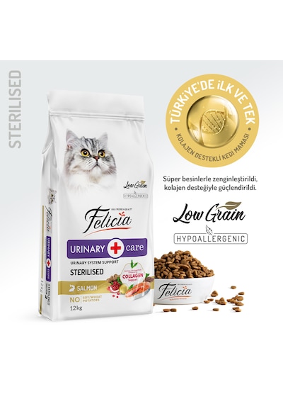 Felicia Sterilised Düşük Tahıllı Somonlu Kısırlaştırılmış Yetişkin Kedi Maması 12 KG